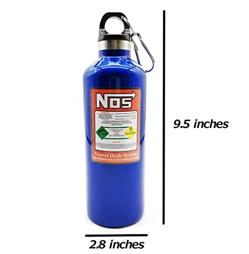 Thermoses,Botella de agua de acero inoxidable de 17 onzas, tipo botella de nitrógeno, aislamiento térmico, reutilizable, a prueba de fugas, mosquetón incluido, al aire libre, senderismo (azul)