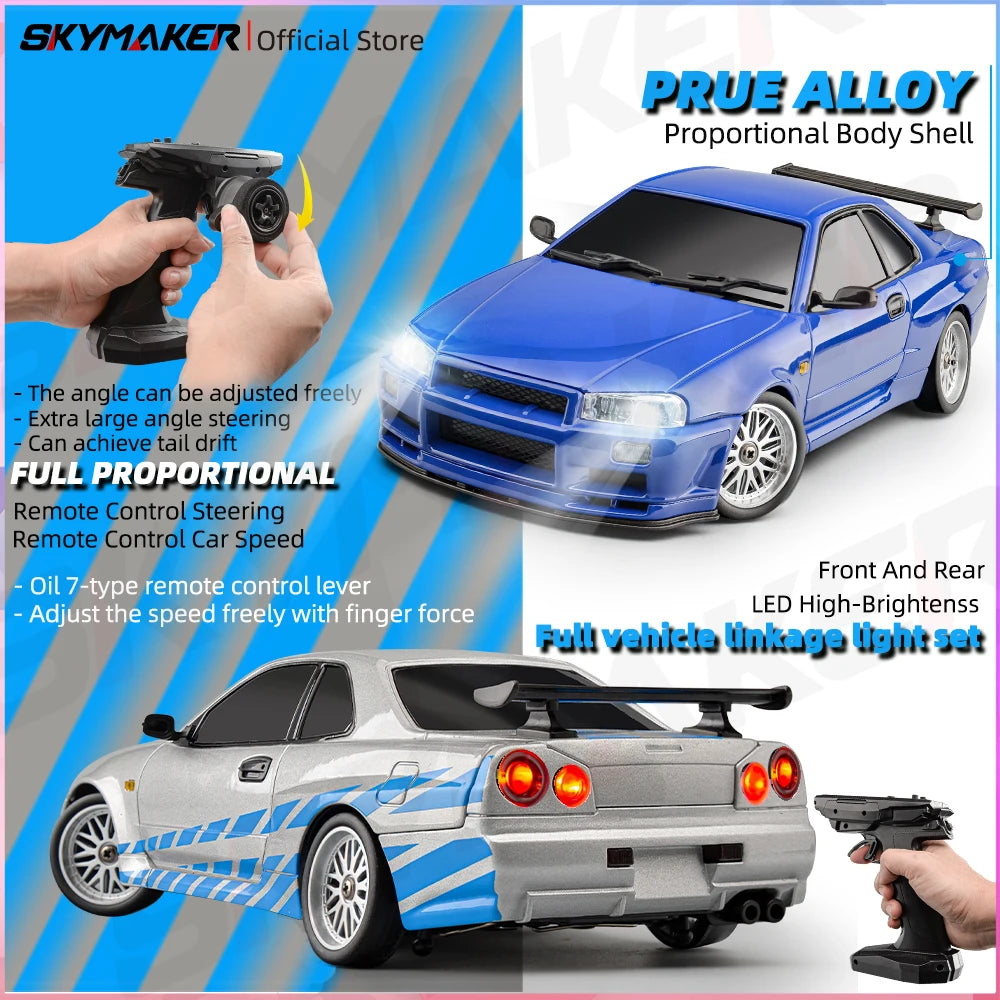 Nissan Skyline R34 Rc Drift + Mando Electronico con Estuche