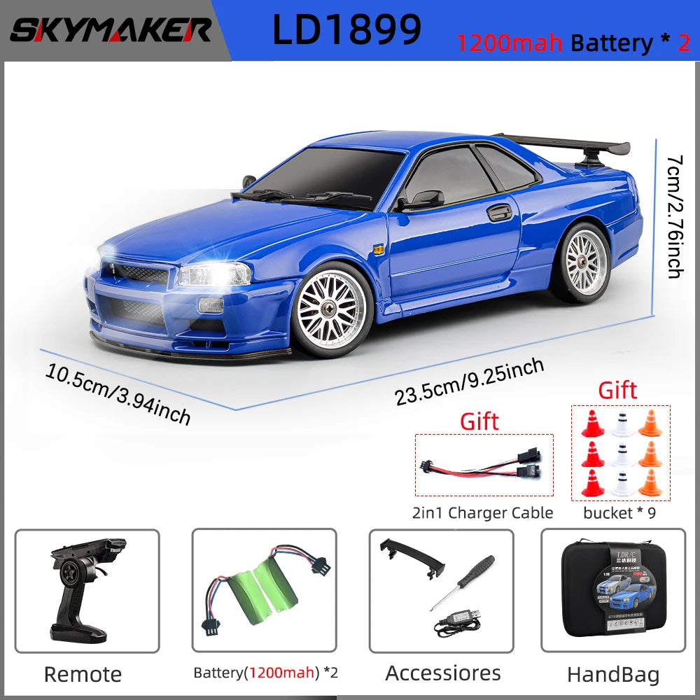 Nissan Skyline R34 Rc Drift + Mando Electronico con Estuche